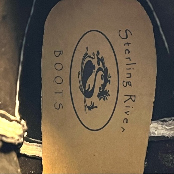 Sterling River Distressed White Gray Stitching Western Cowgirl Boots Heel SZ 10 - Picture 9 of 11